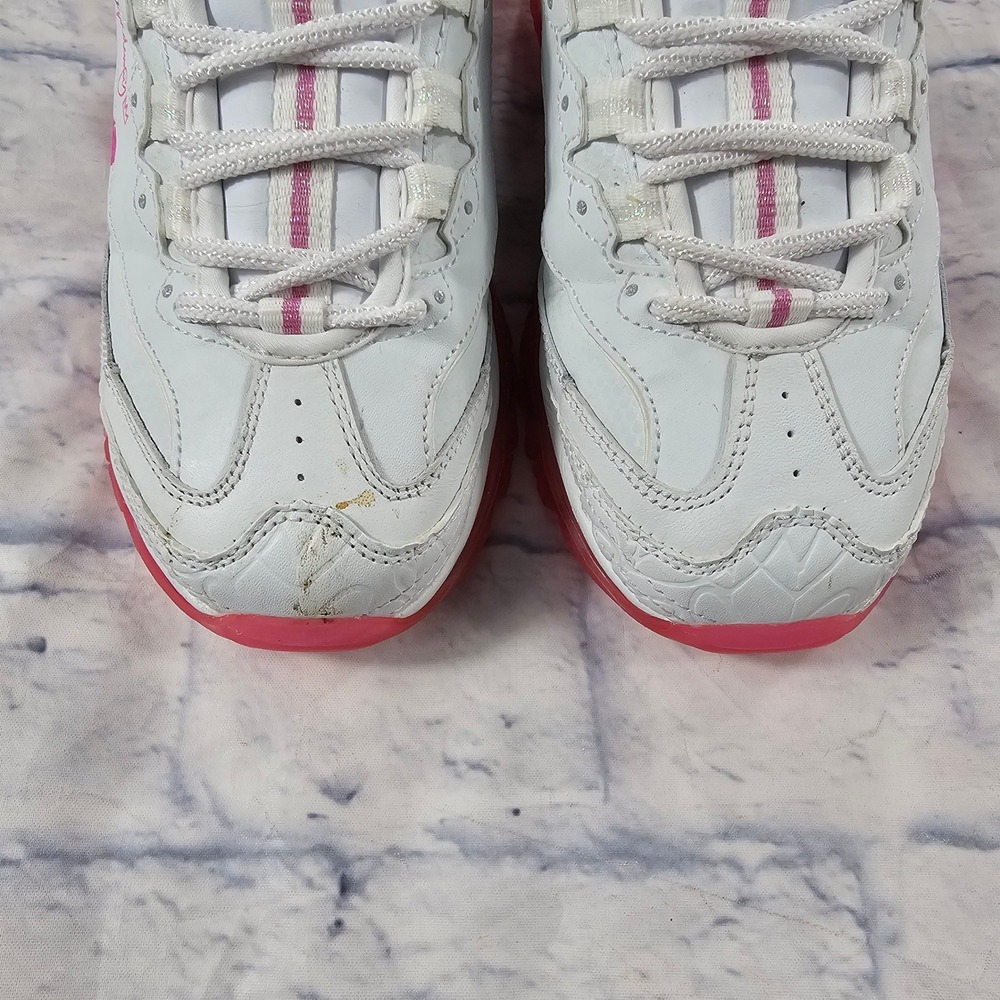 Skechers D'Lites J Goldcrown Women Size 7 White Pink Love Wall Heart Sneakers - Picture 5 of 11